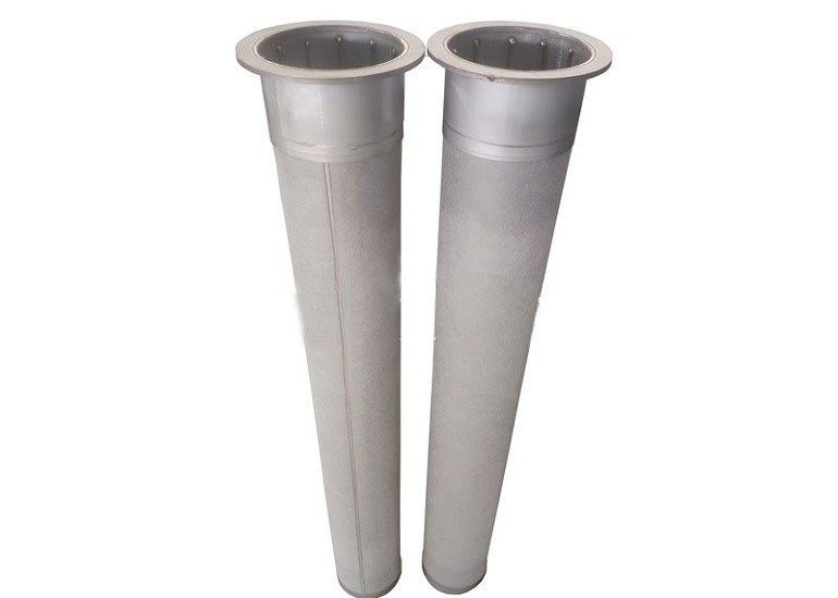 Sintered mesh filter cartridge for flue gas dust removal